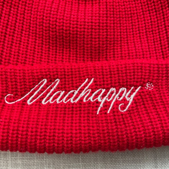 Madhappy Red 100% Wool Knit Cuffed Logo  Beanie O/S NWOT main image 9